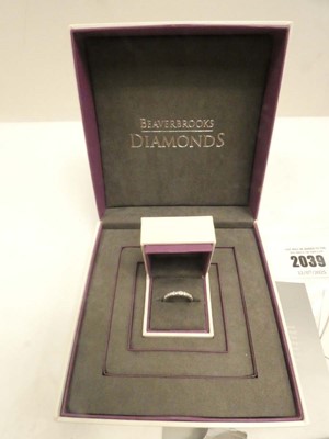 Lot 2039 - 0.25ct diamond wedding ring in 950 platinum...