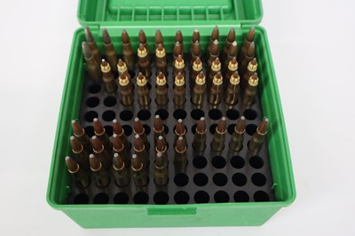 Lot 2438 - (S1) 54x .30-06 mixed rifle cartridges in Case-...