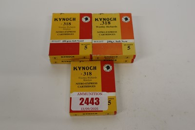 Lot 2443 - (S1) 25x .318 Kynoch 250gr cartridges