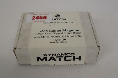 Lot 2450 - (S1) 20x .338 Lapua Magnum Kynamo Match 300gr...