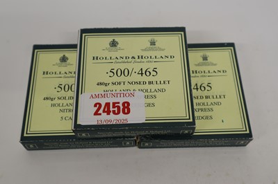 Lot 2458 - (S1) 15x .500/.465 Holland & Holland 480gr...