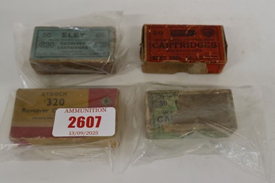 Lot 2607 - (S1) 150x .320 ELEY, 50x .320 Kynoch revolver...