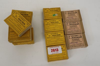 Lot 2613 - (S1) 40x 7mm Mauser Kynoch 173gr & 30x 7mm...
