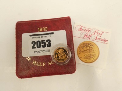 Lot 2053 - 1980 Proof Half Sovereign with case
