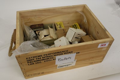 Lot 2815 - Wooden crate containing various calibre bullet...
