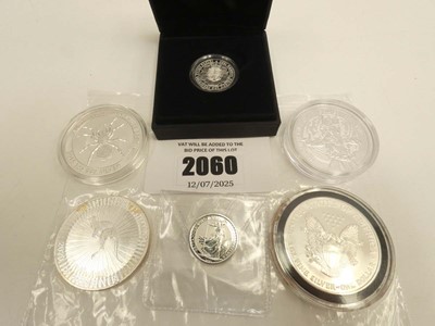 Lot 2060 - Mixed silver coins to include 1997 1oz Silver...