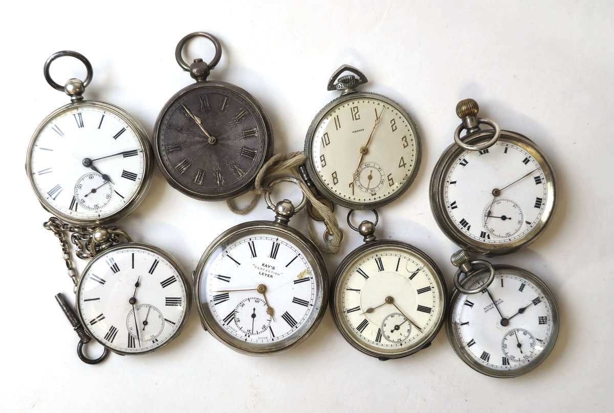 Lot 447 - A collection of eight assorted silver and base...