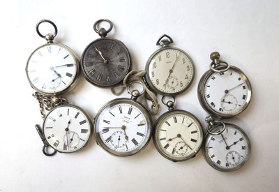 Lot 447 - A collection of eight assorted silver and base...