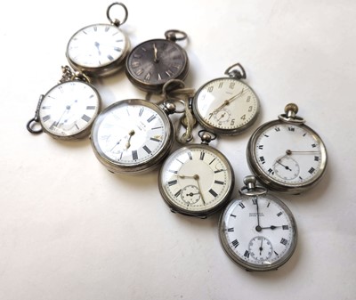 Lot 447 - A collection of eight assorted silver and base...
