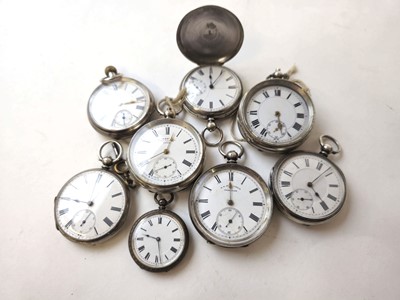 Lot 448 - A collection of eight assorted silver pocket...