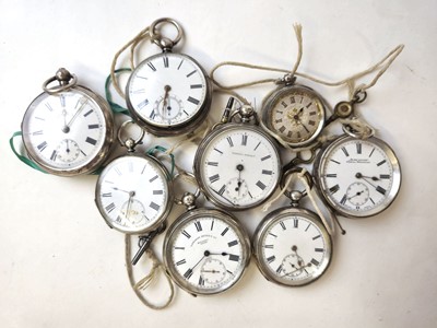 Lot 449 - A collection of eight assorted silver pocket...