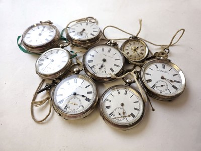 Lot 449 - A collection of eight assorted silver pocket...