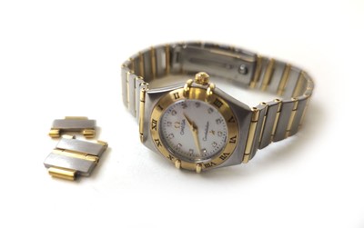 Lot 451 - A ladies Omega Constellation bi-metal...