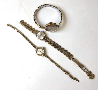 Lot 457 - A 9ct gold Ladies Everite wristwatch together...