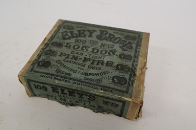Lot 2864 - 100x gas-tight pin-fire Eley No.12 cartridge...