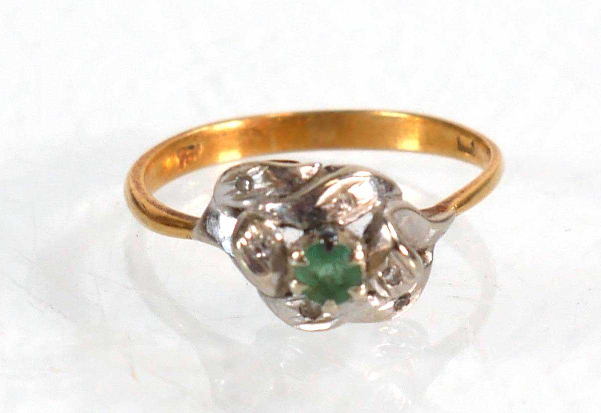 Lot 569 - A 15ct yellow gold and white metal highlighted...