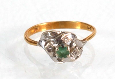 Lot 569 - A 15ct yellow gold and white metal highlighted...