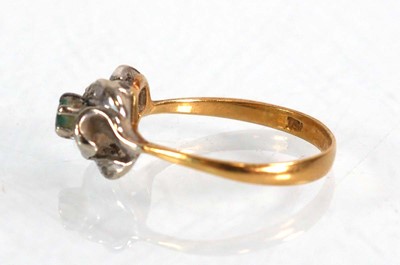 Lot 569 - A 15ct yellow gold and white metal highlighted...