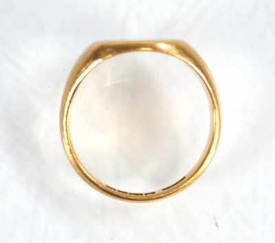 Lot 576 - An 18ct yellow gold signet ring, Birmingham...