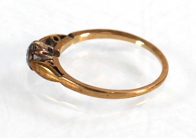 Lot 578 - A 9ct yellow gold ring set small diamond in a...