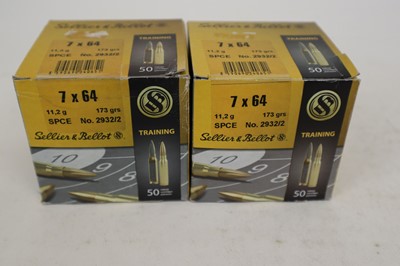 Lot 2410 - (S1) 100 x 7x64mm Sellier & Bellot FMJ rifle...