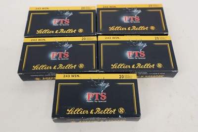 Lot 2459 - (S1) 100 x .243 Win. Sellier & Bellot 95gr...
