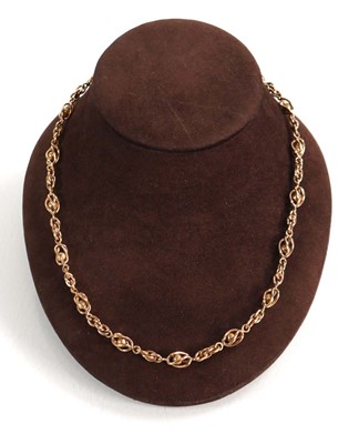 Lot 596 - A 9ct yellow gold fancy ball link necklace...