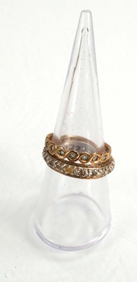 Lot 602 - A 9ct yellow gold half eternity ring set paste,...