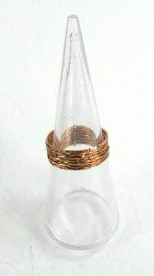 Lot 605 - A 14ct yellow gold multi band ring, ring size...