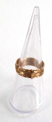 Lot 605 - A 14ct yellow gold multi band ring, ring size...