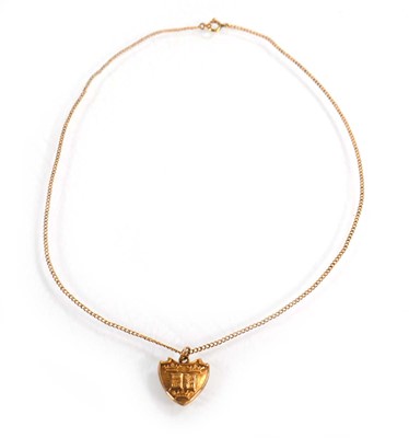 Lot 606 - A 9ct yellow gold fine curblink necklace...