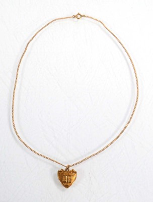 Lot 606 - A 9ct yellow gold fine curblink necklace...
