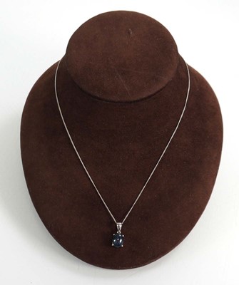 Lot 607 - A silver fine curblink necklace suspending a...