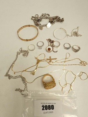 Lot 2080 - Assortment of 925, white metal and gold tone...
