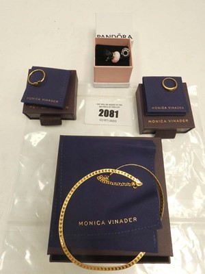 Lot 2081 - Monica Vinader necklace, 2x rings and 2x...