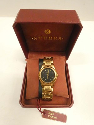 Lot 2087 - Pelex 18k gold plated watch with box