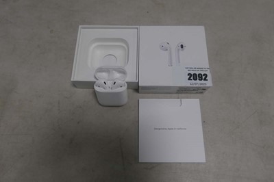 Lot 2092 - Apple Airpods 2nd Gen MV7N2MZ/A, boxed with...