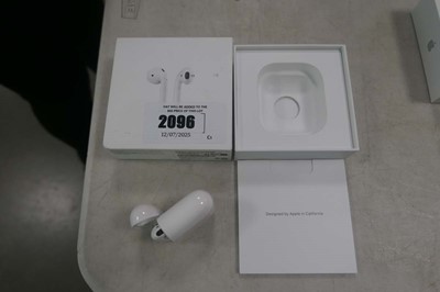 Lot 2096 - Apple Airpods 2nd Gen MV7N2MZ/A, boxed with...