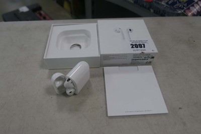 Lot 2097 - Apple Airpods 2nd Gen MV7N2MZ/A, boxed with...