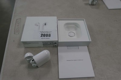 Lot 2098 - Apple Airpods 2nd Gen MV7N2MZ/A, boxed with...