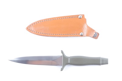 Lot 1041 - Stiletto with 5 ins double edged blade stamped...