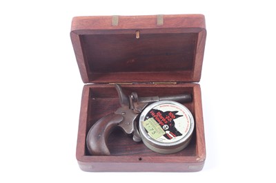 Lot 1047 - .22 (blank) Belgian pistol, in wooden case...