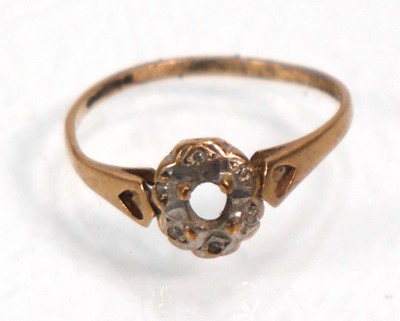 Lot 642 - Three 9ct yellow gold dress rings including...
