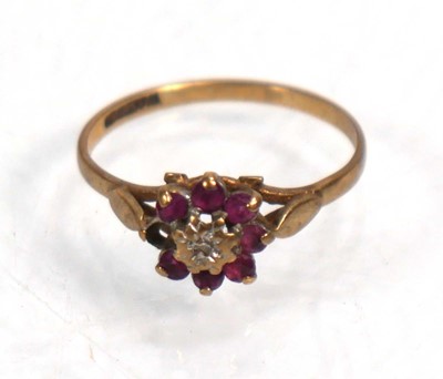 Lot 642 - Three 9ct yellow gold dress rings including...