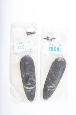 Lot 1060 - 2 Sets chequered butt plates with retaining...