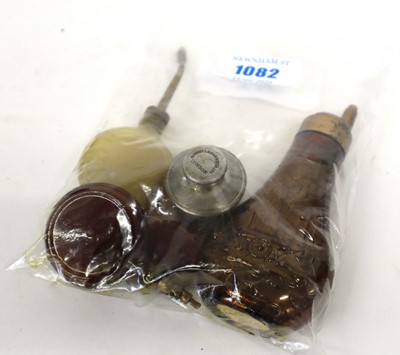 Lot 1082 - Cogswell & Harrison pewter oil bottle, 3...