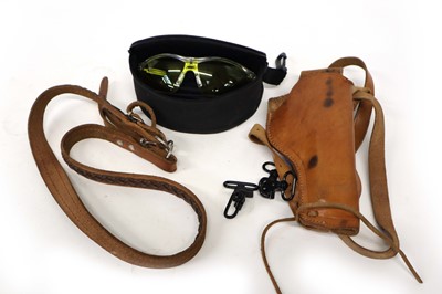 Lot 1090 - 2x sets sling swivels, 1x leather sling,...