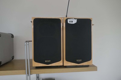 Lot 2120 - Pair of Quad 77-11L bookshelf speakers and cables