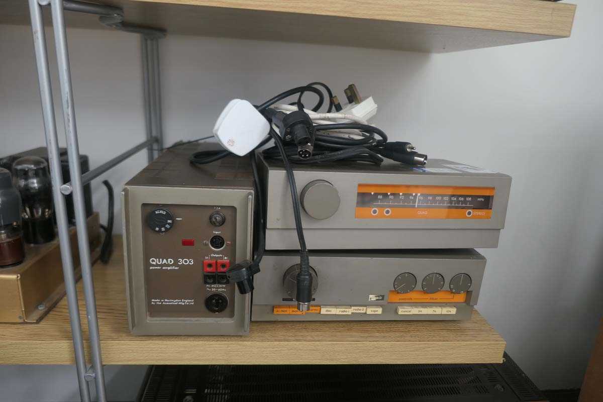 Lot 2124 - Quad 303 amp., Quad 33 preamp., Quad FM Tuner,...