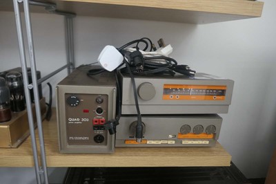 Lot 2124 - Quad 303 amp., Quad 33 preamp., Quad FM Tuner,...